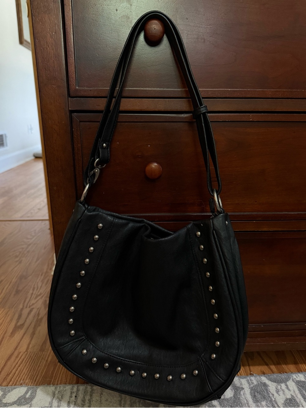 Jessica Simpson Black Studded Shoulder Bag